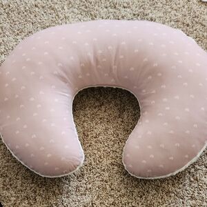 Pink Boppy Nursing Pillow with Rainbow Pattern